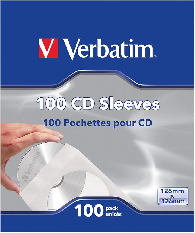 Verbatim CD/DVD Paper Sleeves-with Clear Window by Verbatim
