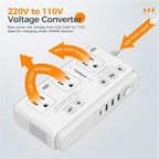 TESSAN Voltage Converter US to Europe, 220 to 110 Voltage Converter, Universal - Image 7