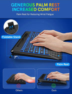 Wireless Keyboard with 7 Colored Backlits, Wrist Rest, Phone Holder, - Image 3
