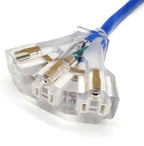 25 ft - 12 Gauge Heavy Duty Extension Cord - Lighted on Both Ends - SJTW Blue - - Image 5