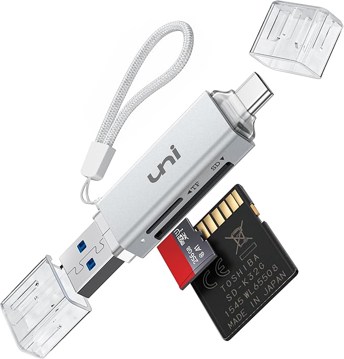 SD Card Reader, uni High-Speed USB C to Micro SD Card Adapter USB 3.0 Dual Slots by uni