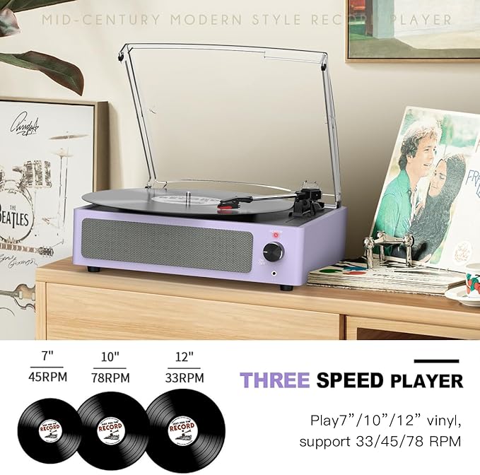 Record Player for Vinyl All-in-one Turntable - Image 4