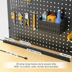 JUNNUJ Long Metal 16 Outlet Power Strip, Wide Spaced Garage Industrial Heavy - Image 5