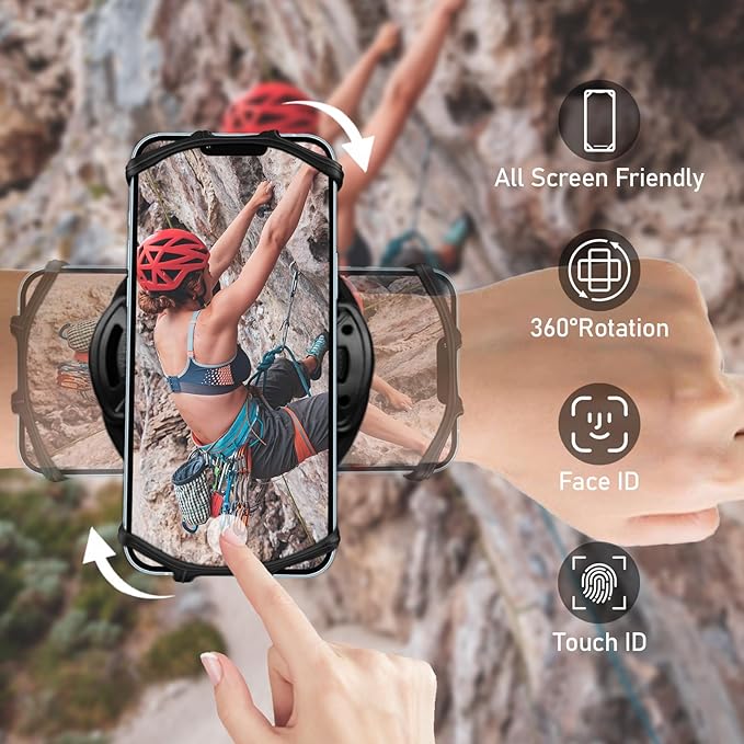 Wristband Phone Holder for Running, Forearm Armbands 360° Rotatable & - Image 3