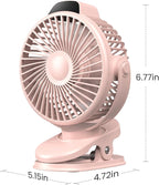 Koonie Portable Clip On Fan, Small USB Battery Operated, 3 Speed Rechargeable - Image 7