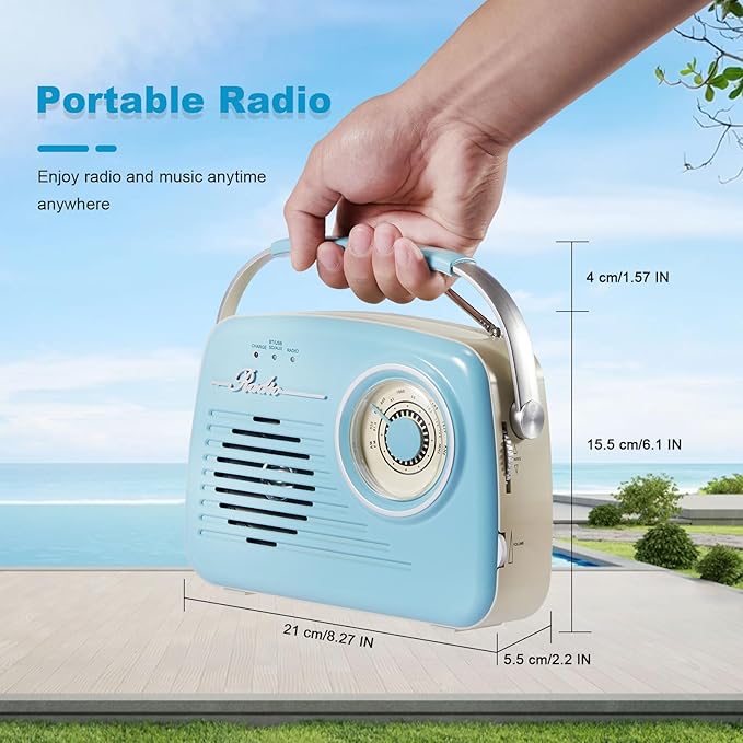 Portable Am Fm Radios, Radio Bluetooth Support Battery Operated and Plug in Wall - Image 2