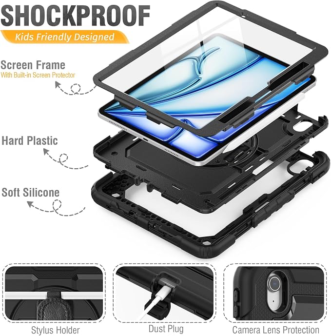 HXCASEAC Case for iPad Air 11 inch, Shockproof Design - Image 7