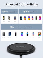 Wireless Charger, 15W Max Fast Wireless Charging Pad 2-Pack Compatible - Image 3