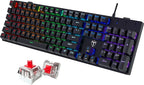 RisoPhy Mechanical Gaming Keyboard, RGB 104 Keys Ultra-Slim LED Backlit USB by RisoPhy