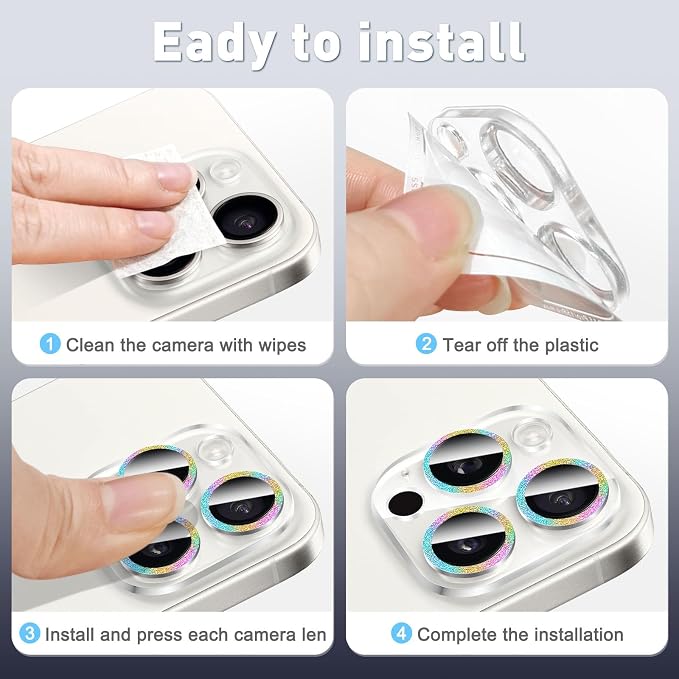 LucBuy 3PCS Sparkling Camera Lens Protector - Image 6