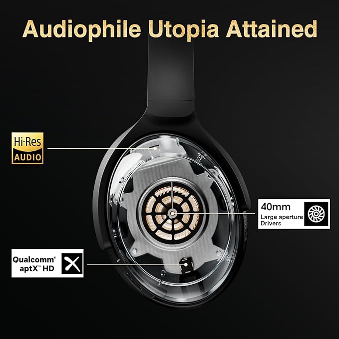 Bluetooth Headphones, Premium Active Noise Cancelling Wireless Headphones Over - Image 3