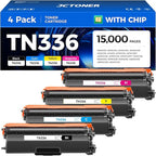 TN336 Toner Cartridge Set 4-Pack Replacement Compatible by JCTONER