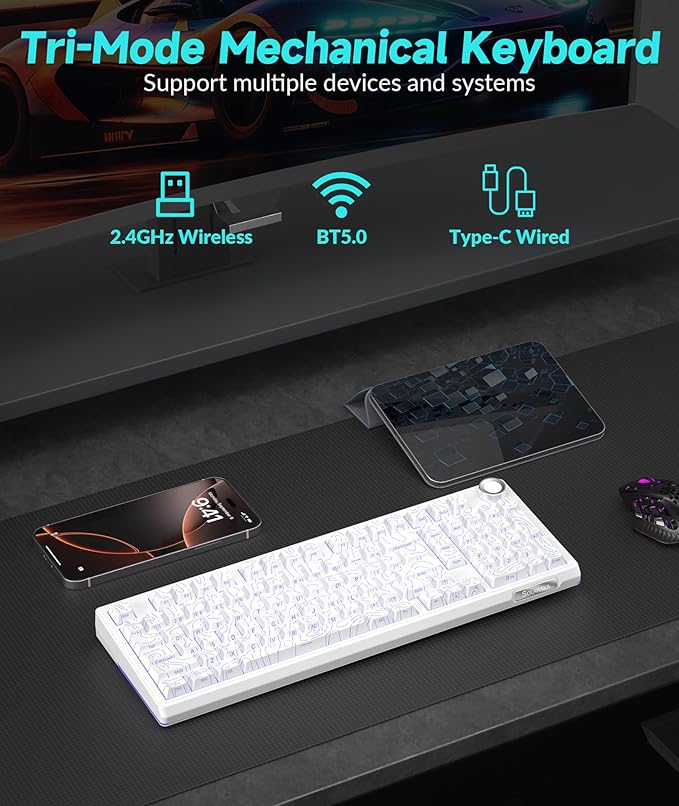 KI99 Pro 96% Wireless Mechanical Keyboard, RGB Gaming Keyboard, Hot-Swappable - Image 3