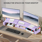 OPNICE Desk Organizers and Accessories, Dual Computer Monitor Stand Riser - Image 4