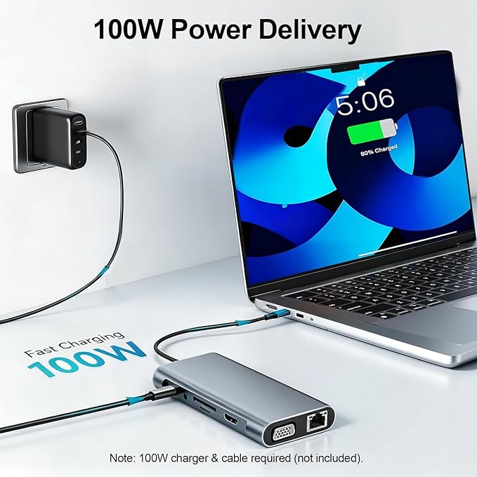 USB C Hub Multiport Adapter, 11 in 1 USB C Docking Station - Image 3