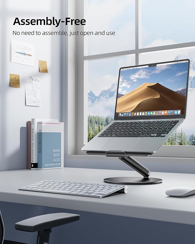 LULULOOK Laptop Stand for Desk, Full Aluminum Computer Stand, 360 Rotating - Image 6