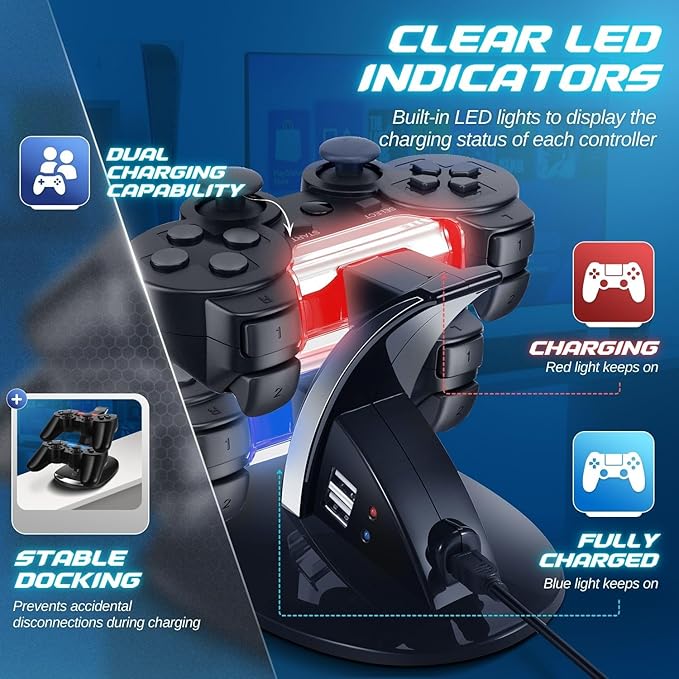 TNP Compatible with PS3 Controller Charger Stand - Image 3