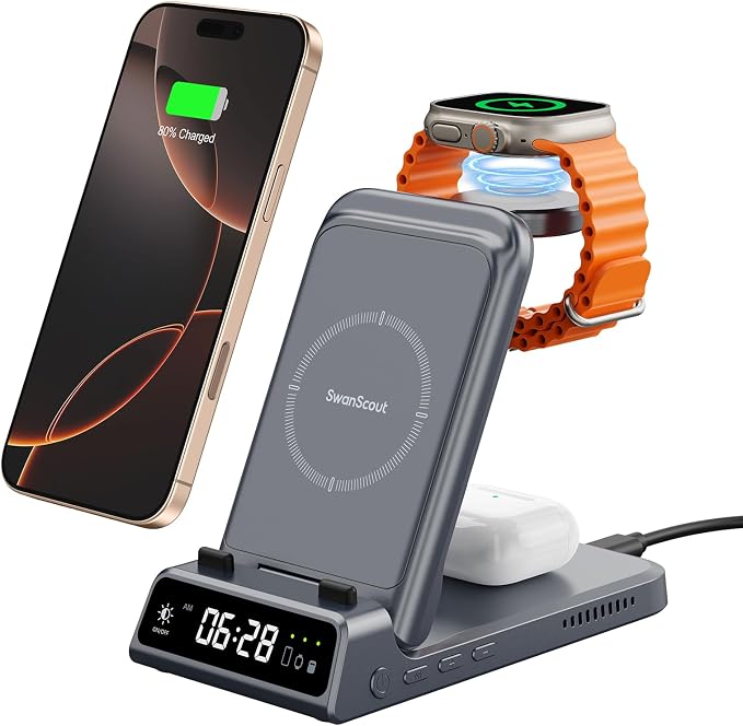 Wireless Charger for iPhone, SwanScout 703A, Charging Station for iPhone by SwanScout