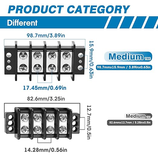 GLOSO TBE Double Row Stainless Terminal Blocks, Marine Grade, 4-14 AWG Cu - Image 5
