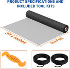 MAGZO Window Screen Replacement Mesh Roll, 37.4in × 16.4ft Upgraded Dual - Image 3