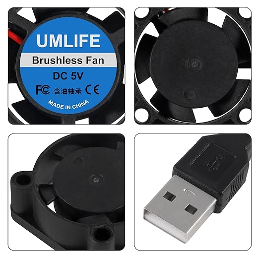 UMLIFE 4pcs USB 5V DC Fan 2510 Small 2 pin Cooling Cooler Computer 25mm X 10mm - Image 3