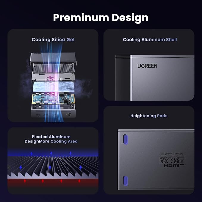 UGREEN Revodok Max 208 Thunderbolt 4 Dock 8-in-1 40Gbps TB4 Hub 3 x TB 4 Dual - Image 9