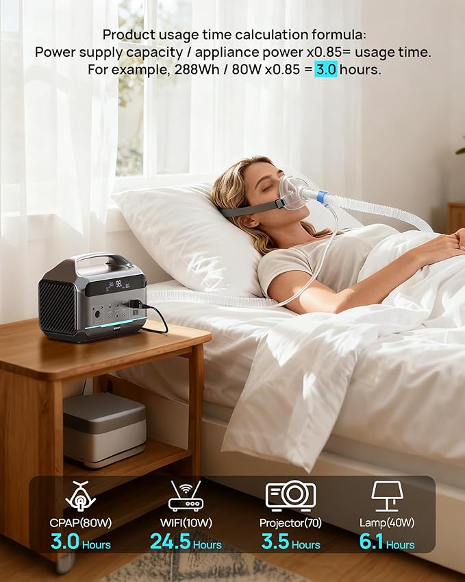DaranEner Portable Power Station, Outdoor 288Wh LiFePO4 Battery, 600W AC Outlets - Image 5