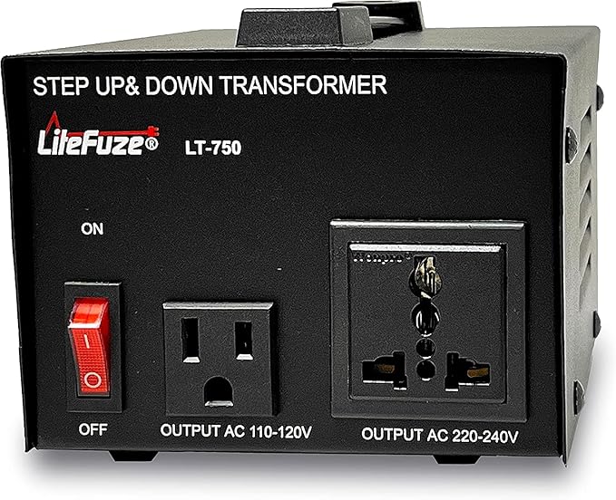 LiteFuze 750 Watt Voltage Converter Transformer Step Up/Down - 110v to 220v / by LiteFuzeBrand