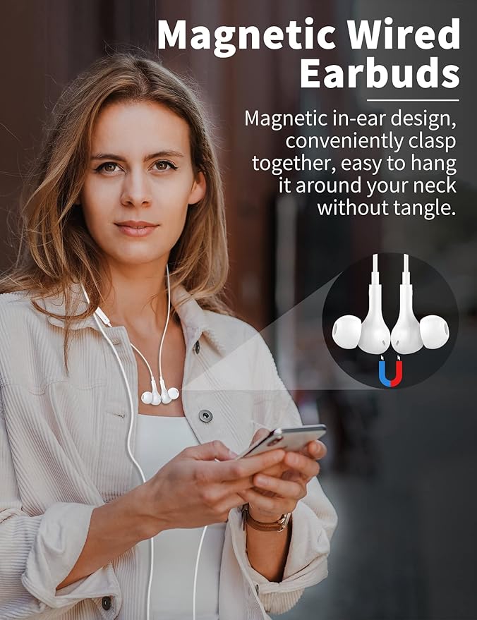 USB C Headphone for Samsung S26 S25 FE S24 A16 A17 Wired Earbuds Magnetic - Image 2