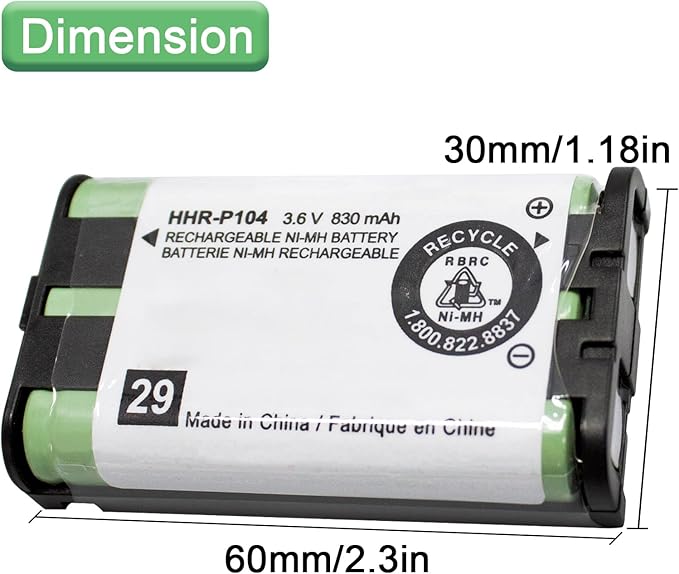 4PACK Cordless Phone HHR-P104 3.6V 830mAh Battery NI-MH AAA Rechargeable Battery - Image 2