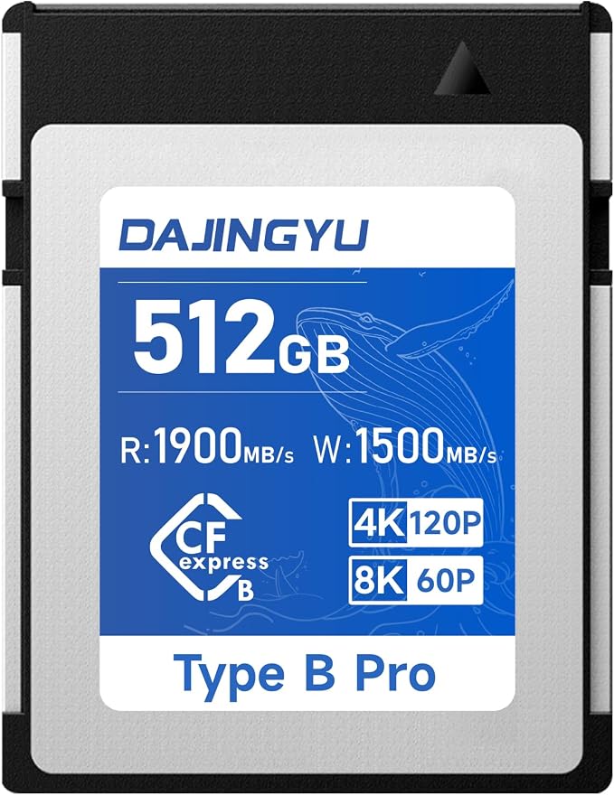 512GB CFexpress Type B Memory Card VPG400 Up to 1900/1500 MB/s Read/Write- by DAJINGYU