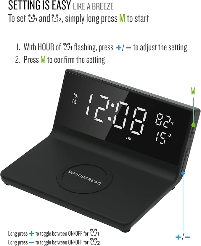 Soundfreaq Charge Rise II, SFQ-20: Digital Alarm Clock, - Image 4