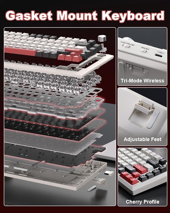 Y75 Wireless Mechanical Keyboard, 75% Hot Swappable Custom Keyboard - Image 5