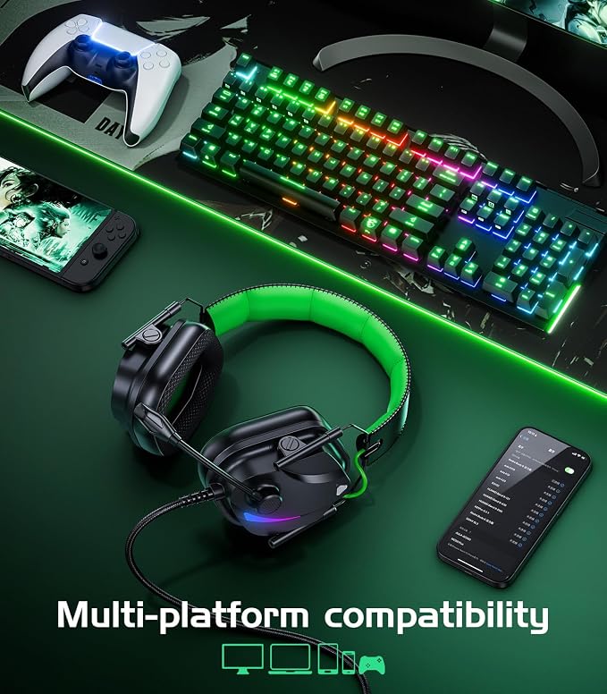 HW12 Gaming Headset for PC, Xbox One, Gaming Headphones - Image 4