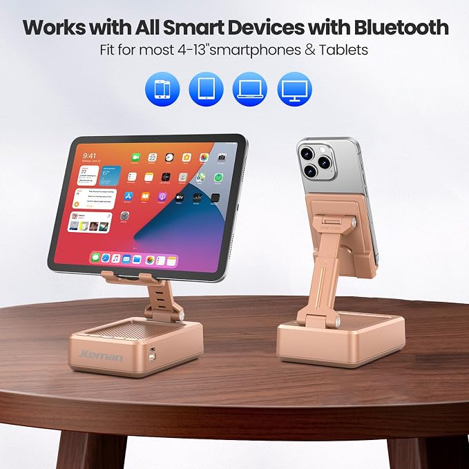 JTEMAN Cell Phone Stand with Bluetooth Speaker and Charging Function, Birthday - Image 6
