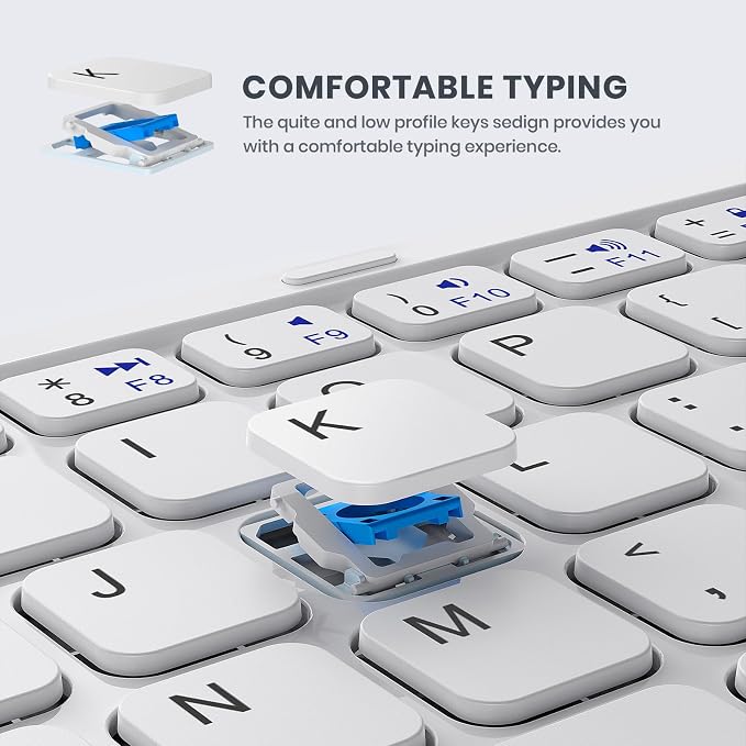 Foldable Bluetooth Keyboard, Portable Full Size Folding Keyboard - Image 7