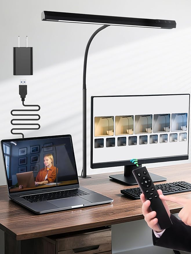 LED Desk Lamps for Home Office, 5 Color+9 Brightness Desk Light, Touch & Remote by Unknown