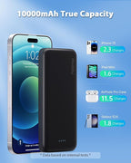 Miady 2-Pack 10000mAh Dual USB Portable Charger, Type-C Charging Power Bank - Image 4