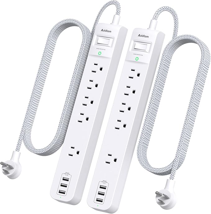 Addtam 10FT Power Strip Surge Protector, 5 Outlets by Addtam