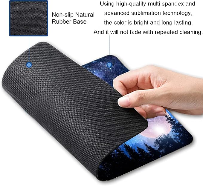 Mouse Pad, Forest Moon Mouse Pad, Washable Square Cloth Mousepad - Image 2