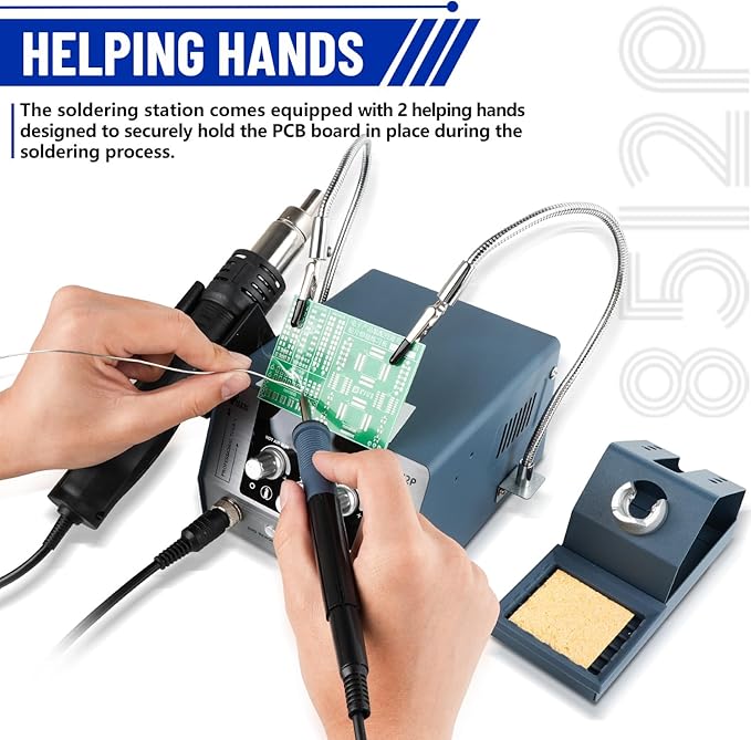HengTianMei 720W Hot Air Soldering Station 2-IN-1 SMD Soldering Iron Station - Image 2