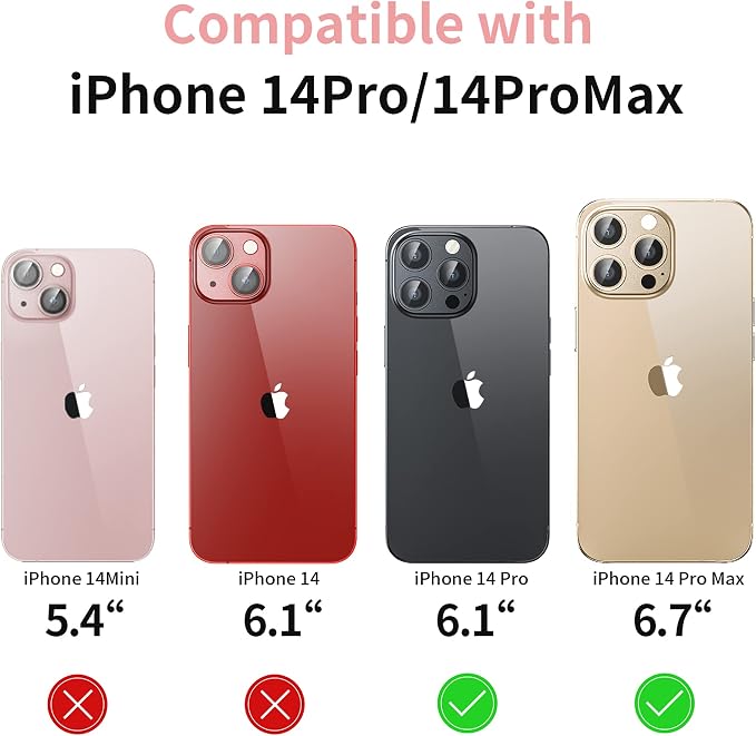 Camera Lens Protector for iPhone 14 Pro/iPhone 14 Pro Max, Alloy Metal Camera - Image 6