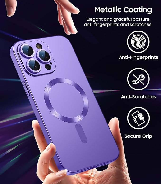Magnetic for iPhone 15 Pro Case Slim Soft Silicone Bumper Shockproof Metallic - Image 5