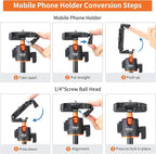 VRIG TP16 Camera Tripod, 55 inch Extendable Phone Selfie Stick Camera Tripod - Image 7