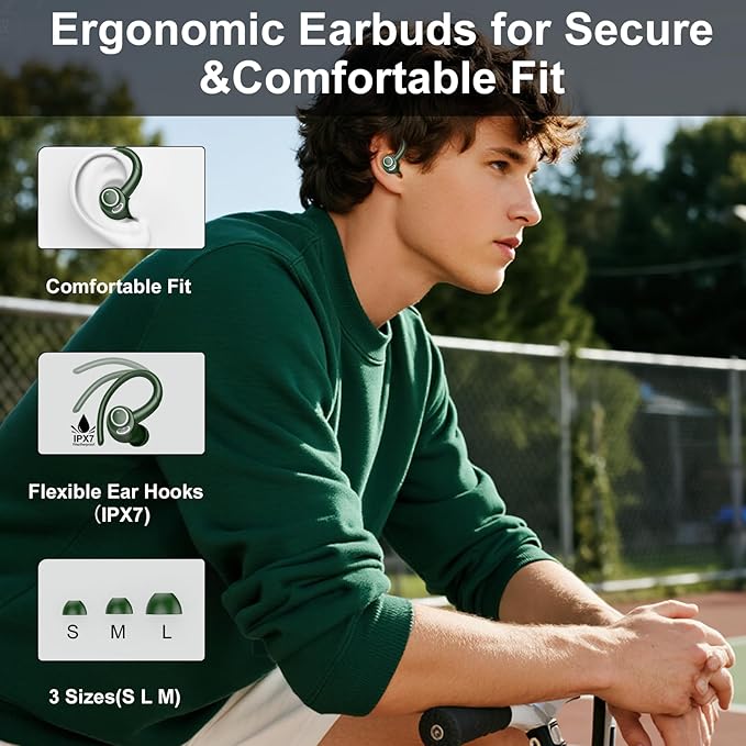 Wireless Earbuds Bluetooth 5.3 Headphones Sports, 48Hrs Playtime Bluetooth - Image 5