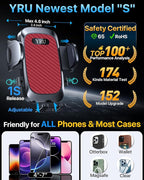 YRU Cell Phone Automobile Cradles Dashboard Windshield Pickup Truck Phone Mount - Image 3