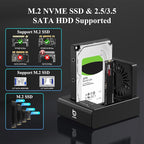 M.2 NVMe & SATA HDD Docking Station, 10Gbps USB3.2 Gen2 SSD Cloner - Image 5