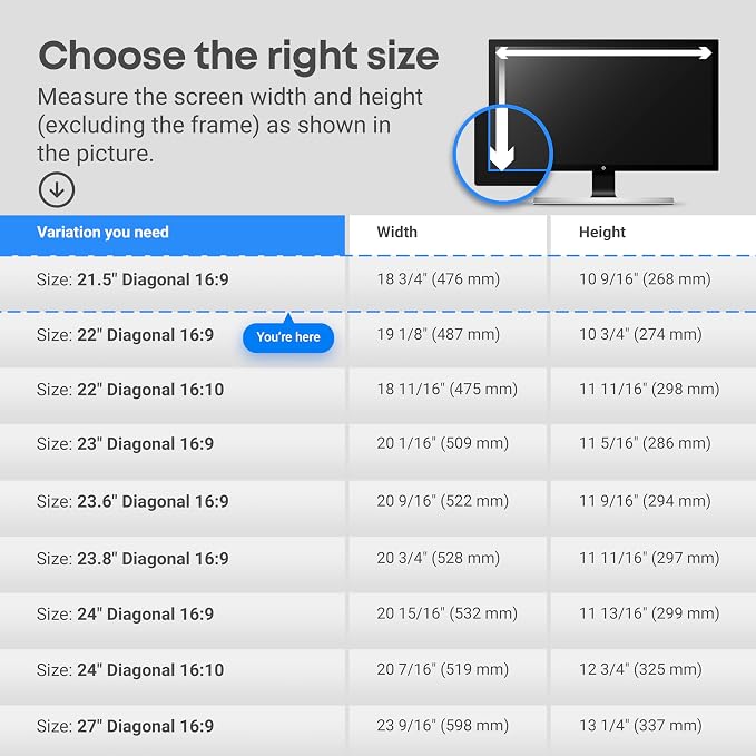 21.5 inch Blue Light Blocking Screen Protector Panel - Image 6