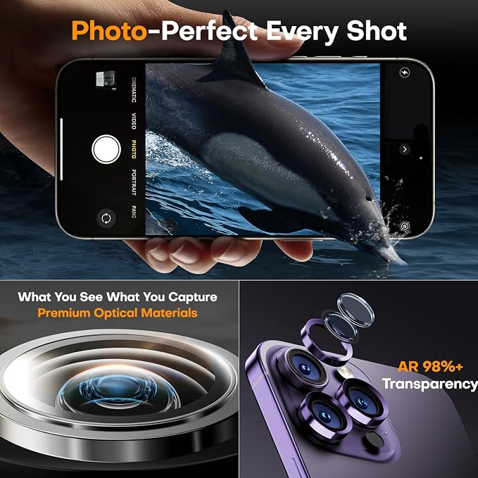 Camera Lens Protector for iPhone 16 Pro Max/16 Pro/15 Pro Max/15 Pro/14 Pro - Image 5
