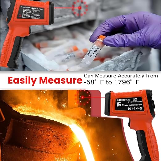 50:1 Infrared Thermometer Temperature Gun, -58°F to 1796°F Digital Laser Temp - Image 8